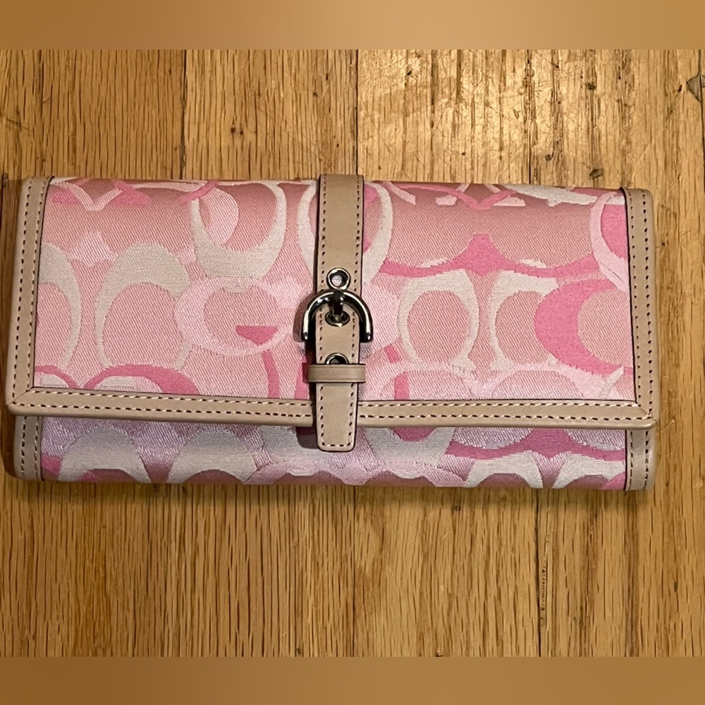 Coach Signature Slim Envelope Wallet Pink